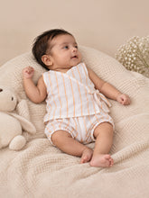 Load image into Gallery viewer, Block Printed Muslin Jablas for Newborns | Polka &amp; Stripe
