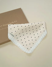 Load image into Gallery viewer, Organic Muslin Baby Swaddle/Blanket With Lace | Soft Off-White  Polka Dot Wrap
