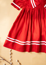 गैलरी व्यूवर में इमेज लोड करें, Sailor Dress for Girls | Cotton | Red
