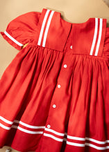 गैलरी व्यूवर में इमेज लोड करें, Sailor Dress for Girls | Cotton | Red
