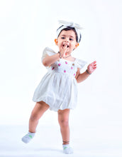 Load image into Gallery viewer, A cute baby wearing a baby girl dresses and head band. 

