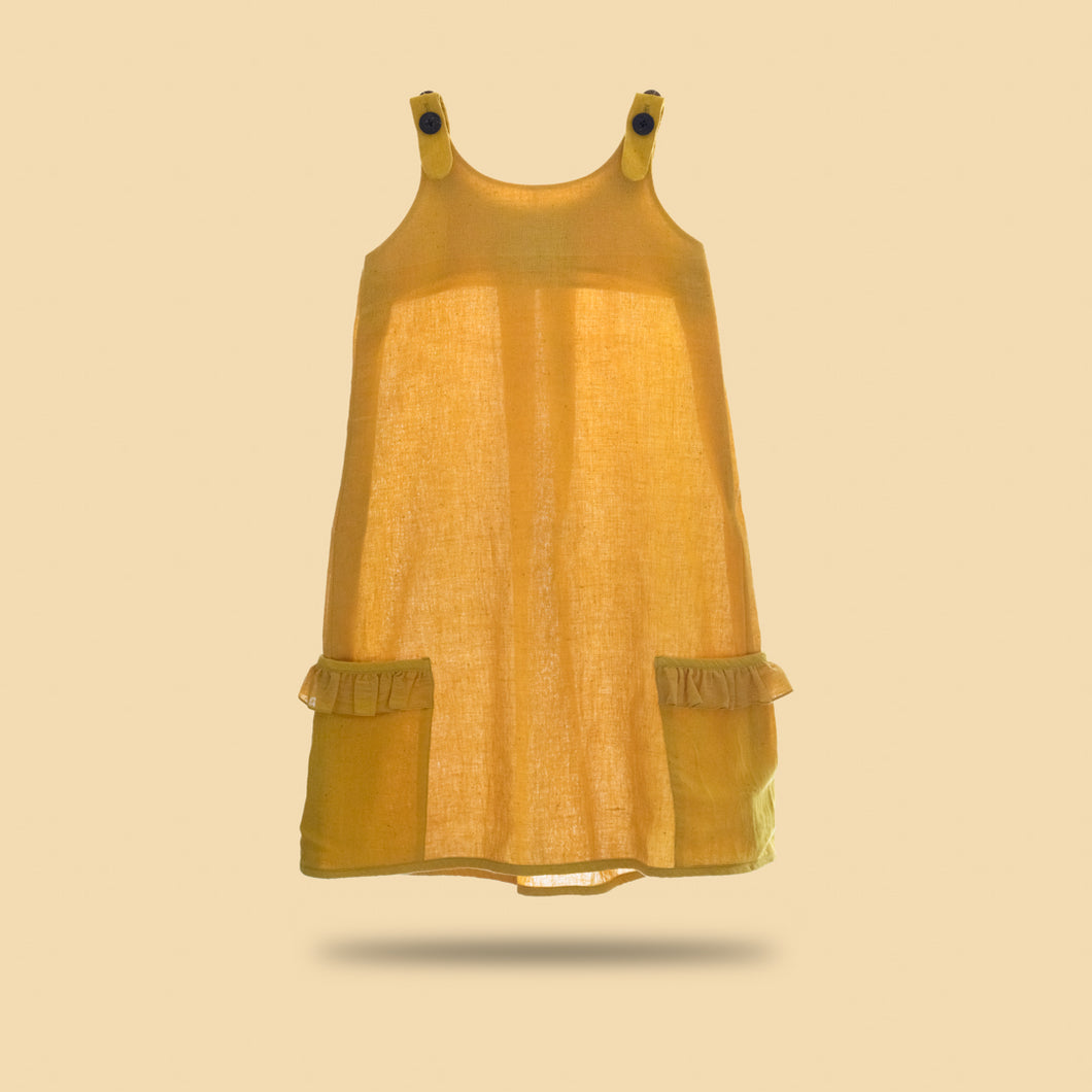 A beautiful deep yellow extendable shift dress.