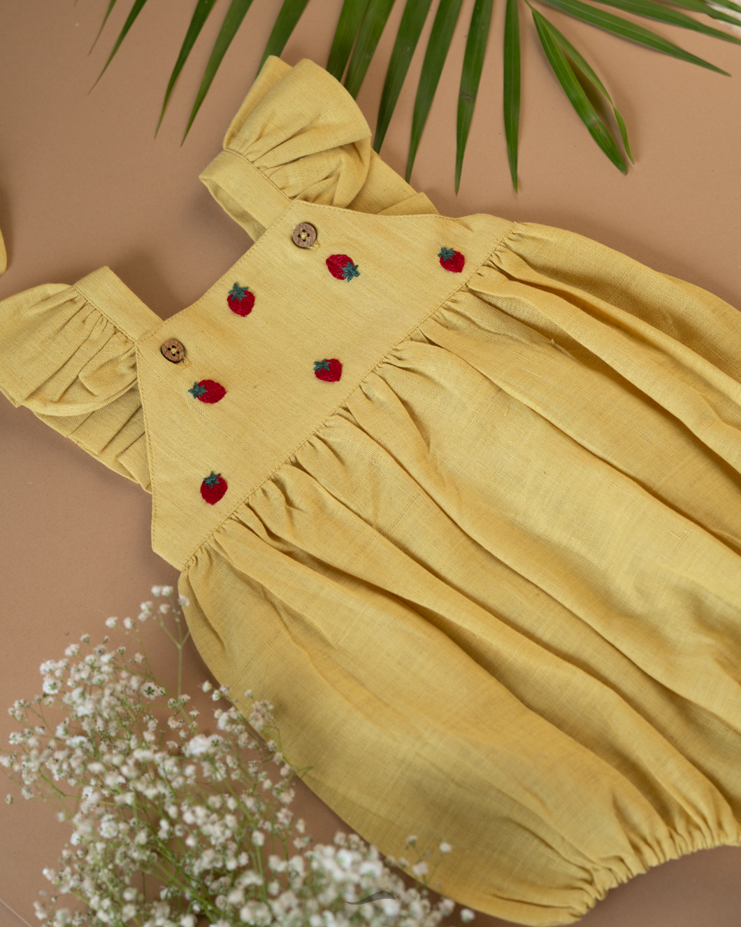 Baby girl mustard clearance romper